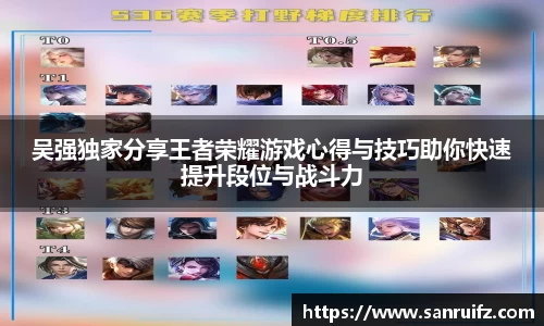 吴强独家分享王者荣耀游戏心得与技巧助你快速提升段位与战斗力